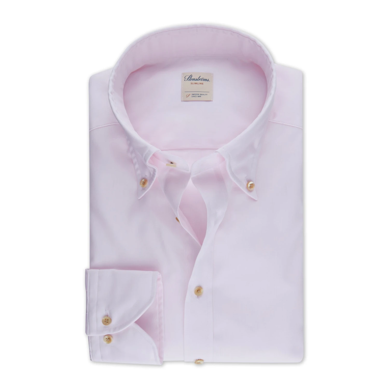 Casual Pink Fitted Body Oxford Shirt - Stenströms 3 Casual Pink Fitted Body Oxford Shirt - Stenströms