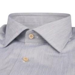 Stenströms Casual Gray Slimline Cotton Twill Shirt 6 Stenströms Casual Gray Slimline Cotton Twill Shirt -ETON Store 6127118818320 3 1