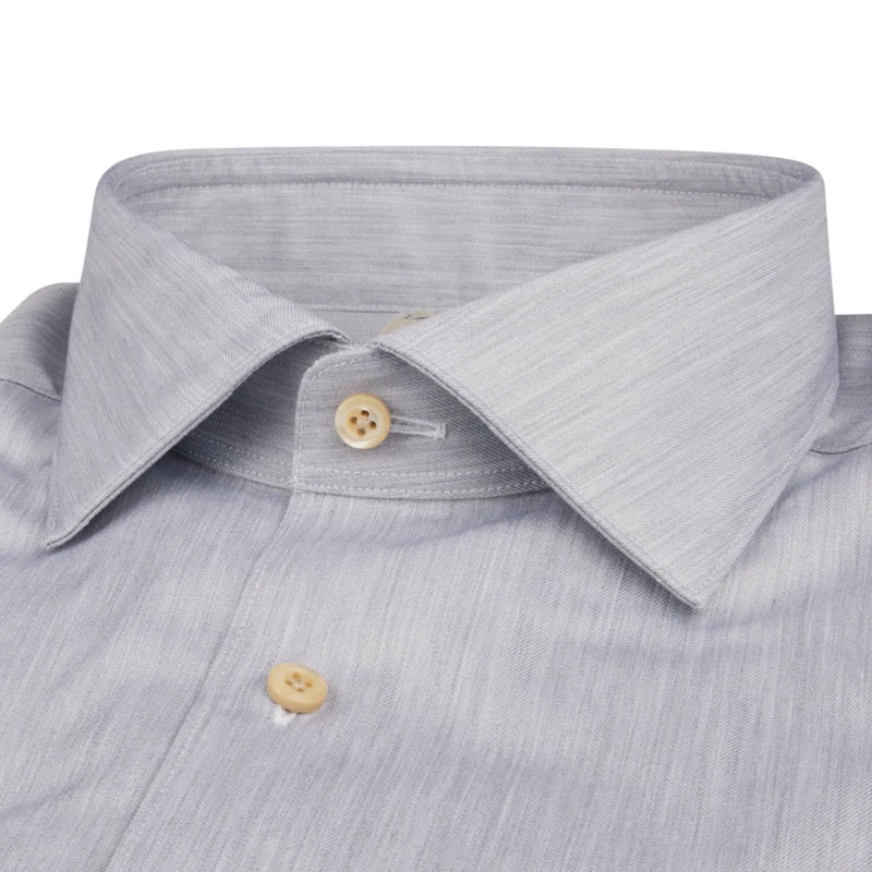 Stenströms Casual Gray Fitted Body Cotton Twill Shirt 4 Stenströms Casual Gray Fitted Body Cotton Twill Shirt - Image 2