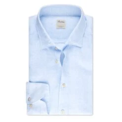 Light Blue Linen Lyocell Stretch Fitted Body Casual Shirt - Stenströms 20 Light Blue Linen Lyocell Stretch Fitted Body Casual Shirt - Stenströms -ETON Store 6127118925100 1