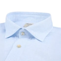 Light Blue Linen Lyocell Stretch Fitted Body Casual Shirt - Stenströms 21 Light Blue Linen Lyocell Stretch Fitted Body Casual Shirt - Stenströms -ETON Store 6127118925100 3