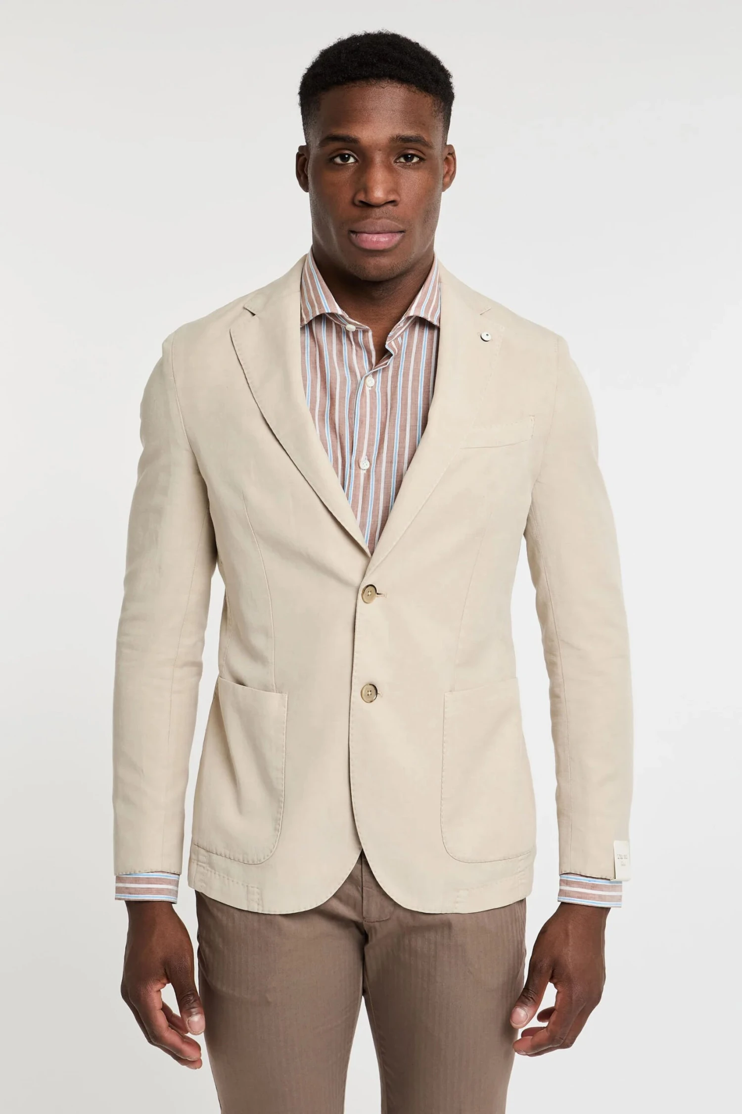 Light Beige Solid Lyocell-Linen-Cotton Unlined Sport Jacket - L.B.M 1911 3 Light Beige Solid Lyocell-Linen-Cotton Unlined Sport Jacket - L.B.M 1911