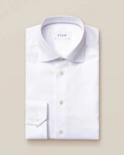 White Signature Twill Slim Fit Dress Shirt - ETON