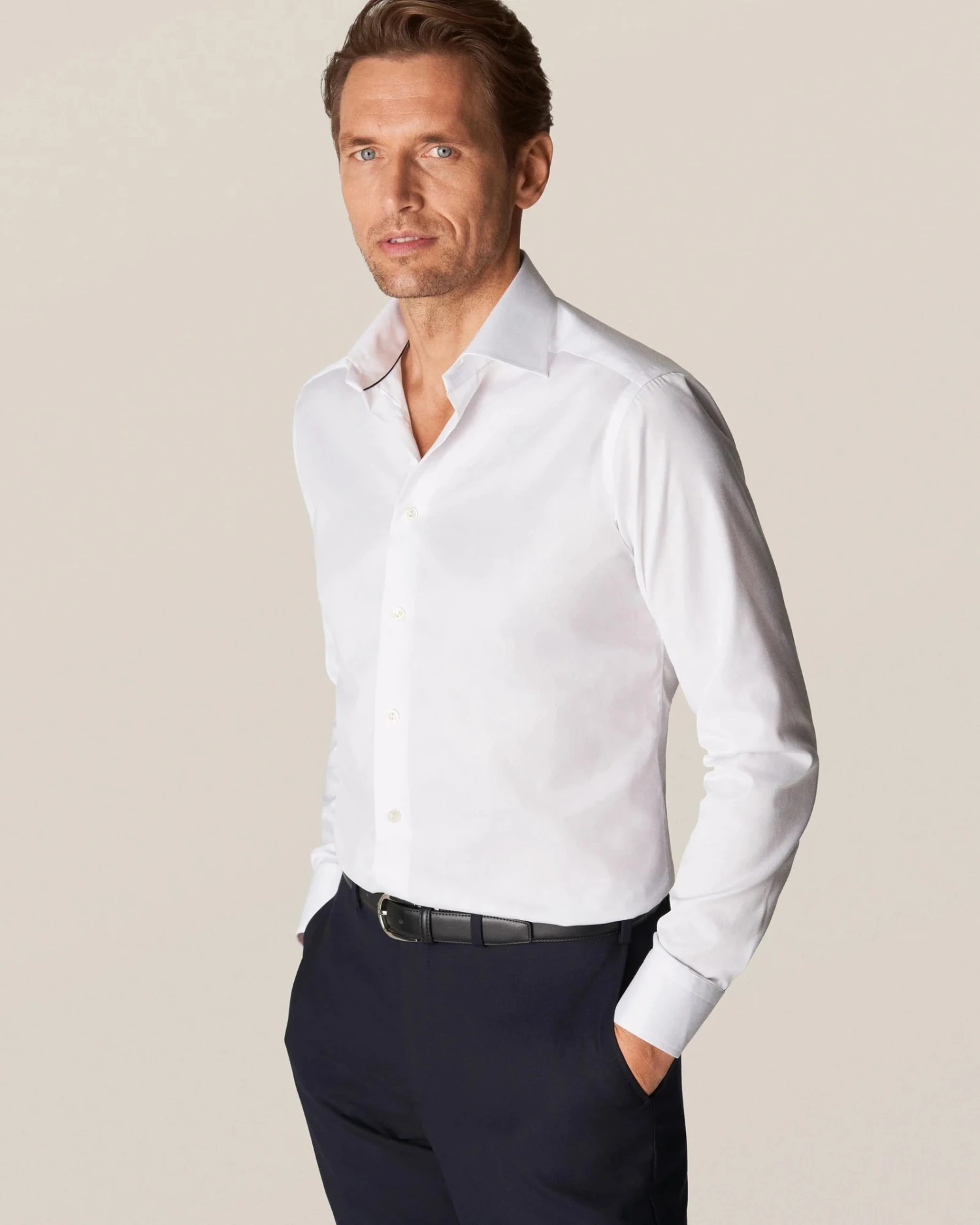 White Signature Twill Slim Fit Dress Shirt - ETON 8 White Signature Twill Slim Fit Dress Shirt - ETON - Image 6