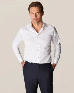 White Signature Twill Slim Fit Dress Shirt - ETON 21 White Signature Twill Slim Fit Dress Shirt - ETON -ETON Store 6218 b9ea1f82bb full