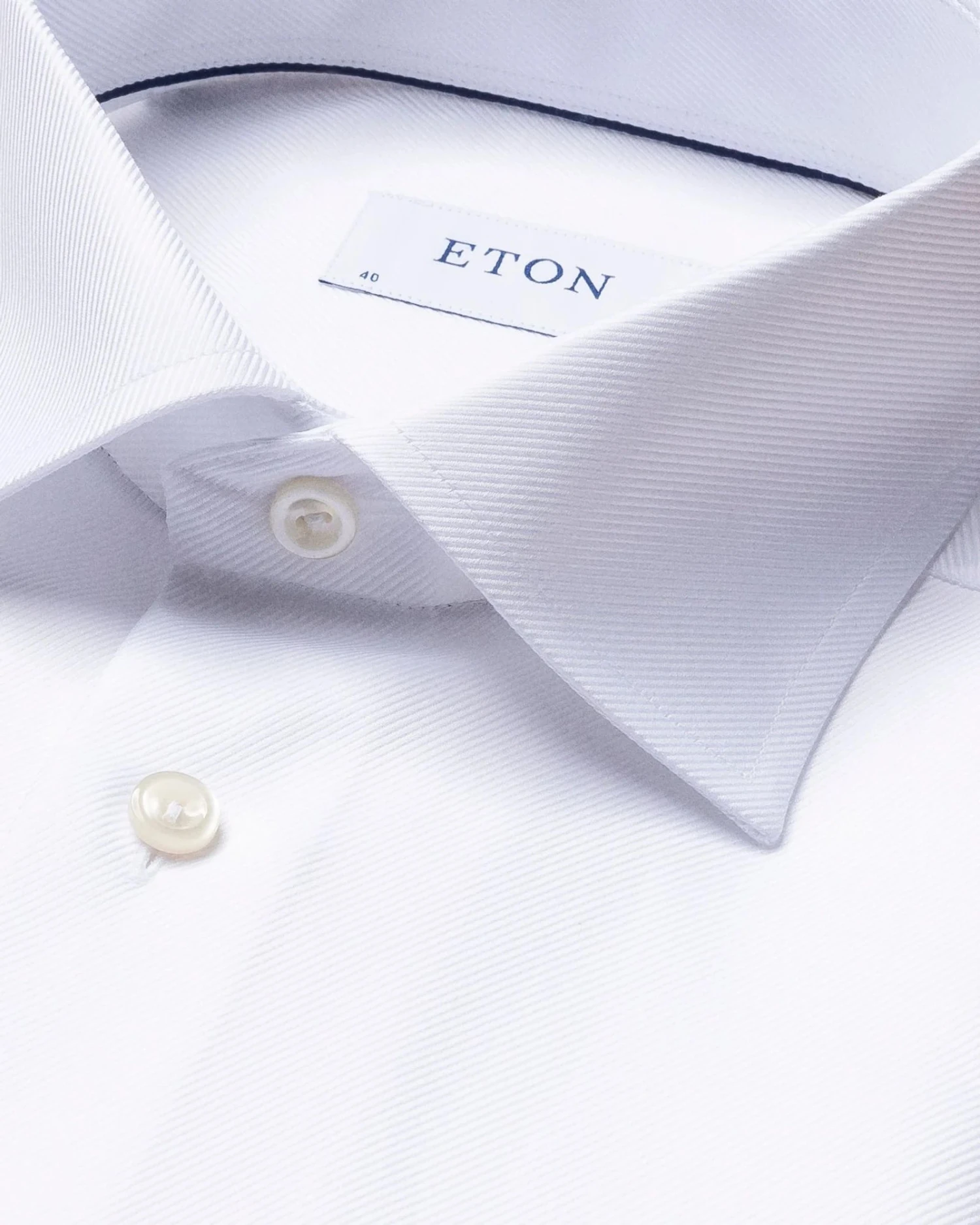 White Textured Twill Contemporary Fit Dress Shirt - ETON 4 White Textured Twill Contemporary Fit Dress Shirt - ETON - Image 2