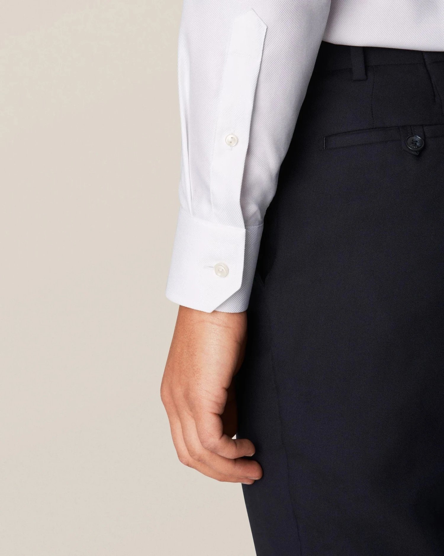 White Textured Twill Contemporary Fit Dress Shirt - ETON 11 White Textured Twill Contemporary Fit Dress Shirt - ETON - Image 9