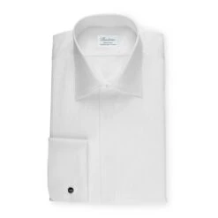 Stenströms White Fitted Body Tuxedo Shirt With Classic Collar