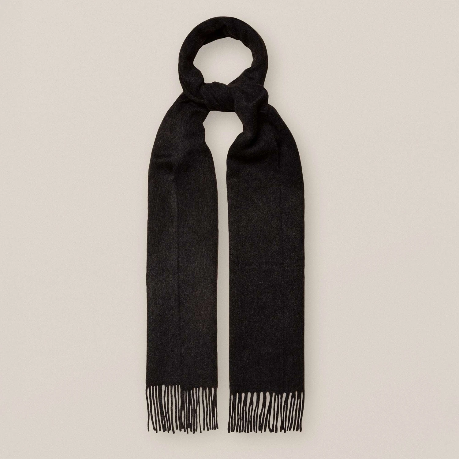 Black Solid Ultra-Soft Cashmere Scarf - ETON 4 Black Solid Ultra-Soft Cashmere Scarf - ETON - Image 2