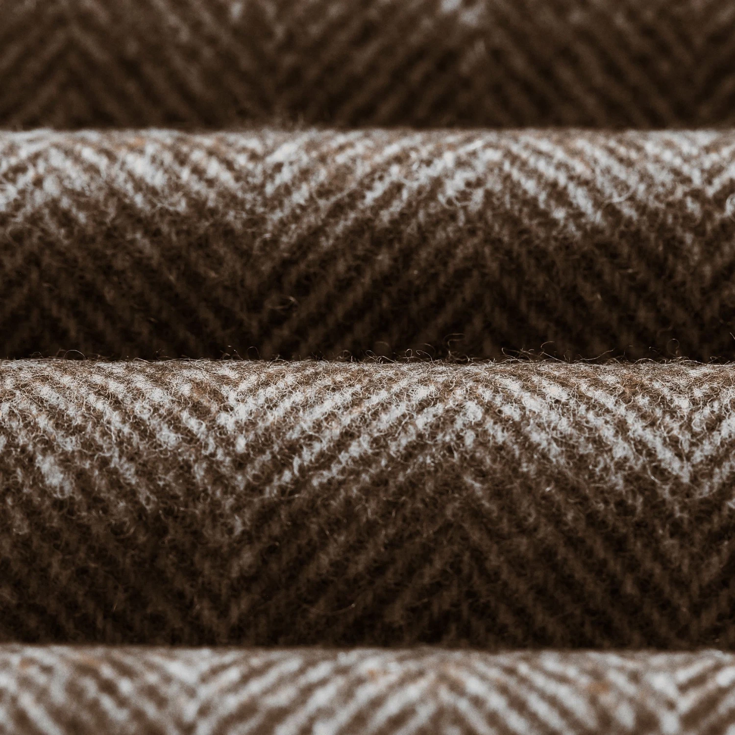 ETON Brown Herringbone Pattern Merino Wool Scarf 6 ETON Brown Herringbone Pattern Merino Wool Scarf - Image 4