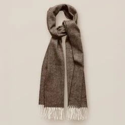ETON Brown Herringbone Pattern Merino Wool Scarf 7 ETON Brown Herringbone Pattern Merino Wool Scarf -ETON Store 6291 e81a8f970e original