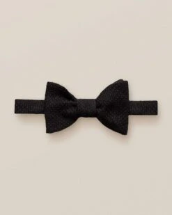 Black Grenadine Silk Ready-Tied Bowtie – ETON