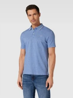 Paul&Shark Dutch Blue Melange Cotton Polo Shirt - PAUL & SHARK