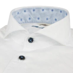 Stenströms White Contrast Trim Cotton Twill Fitted Body Shirt 6 Stenströms White Contrast Trim Cotton Twill Fitted Body Shirt -ETON Store 6752210581000 3