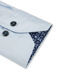 Stenströms Blue Contrast Trim Cotton Twill Fitted Body Shirt 7 Stenströms Blue Contrast Trim Cotton Twill Fitted Body Shirt -ETON Store 6752210581100 5