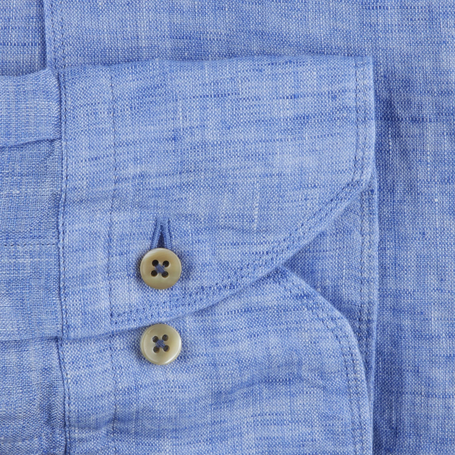 Blue Linen Fitted Body Shirt - Stenströms 5 Blue Linen Fitted Body Shirt - Stenströms - Image 3