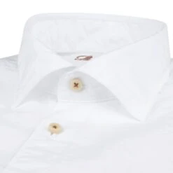 White Solid Cotton Poplin Fitted Body Casual Shirt - Stenströms 6 White Solid Cotton Poplin Fitted Body Casual Shirt - Stenströms -ETON Store 6757218762000 3