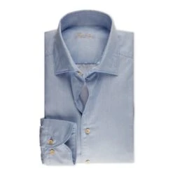 Casual Blue Fitted Body Casual Poplin Shirt - Stenströms