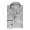 Grey/Beige Gingham Garment Wash Slimline Casual Shirt - Stenströms