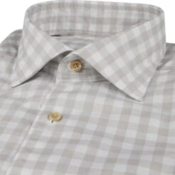 Grey/Beige Gingham Garment Wash Slimline Casual Shirt - Stenströms -ETON Store 6757218767213 3
