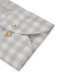 Grey/Beige Gingham Garment Wash Slimline Casual Shirt - Stenströms -ETON Store 6757218767213 5