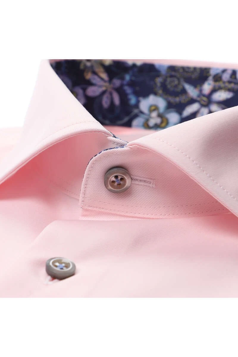 Soft Pink Contrast Twill Fitted Body Shirt - Stenströms 4 Soft Pink Contrast Twill Fitted Body Shirt - Stenströms - Image 2