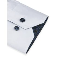White W/ Blue Contrast Textured Twill Fitted Body Shirt - Stenströms 7 White W/ Blue Contrast Textured Twill Fitted Body Shirt - Stenströms -ETON Store 6847510536000 5