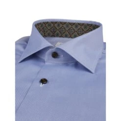 Blue W/ Contrast Textured Twill Fitted Body Shirt - Stenströms 6 Blue W/ Contrast Textured Twill Fitted Body Shirt - Stenströms -ETON Store 6847510536110 3 3905aff7 f21a 4c19 8c4d 53e33803c1a9