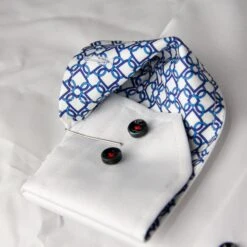 White W/ Contrast Details & Heart Motif Trim Slimline Shirt - Stenströms -ETON Store 6847510556000 Stenstroms Fitted Body 4 ada4cb59 c84a 49ee ac0d df620a7ec6bd