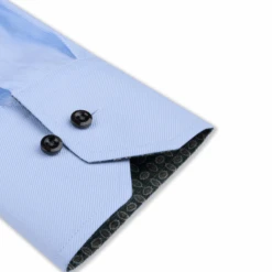 Blue Textured Twill Fitted Body Shirt W/ Contrast Details - Stenströms 11 Blue Textured Twill Fitted Body Shirt W/ Contrast Details - Stenströms -ETON Store 6847510565100 5