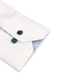 White W/ Contrast Blue Details Cotton Twill Fitted Body Shirt - Stenströms 7 White W/ Contrast Blue Details Cotton Twill Fitted Body Shirt - Stenströms -ETON Store 6847510568000 5