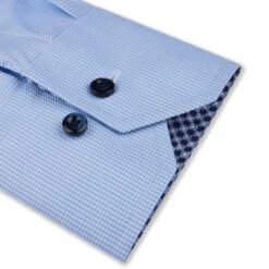 Blue Neat W/ Contrast Trims Twill Fitted Body Shirt - Stenströms 6 Blue Neat W/ Contrast Trims Twill Fitted Body Shirt - Stenströms -ETON Store 6847510569110 5 1