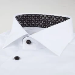 White Fitted Body Shirt With Contrast - Stenströms 6 White Fitted Body Shirt With Contrast - Stenströms -ETON Store 6847511962000 3