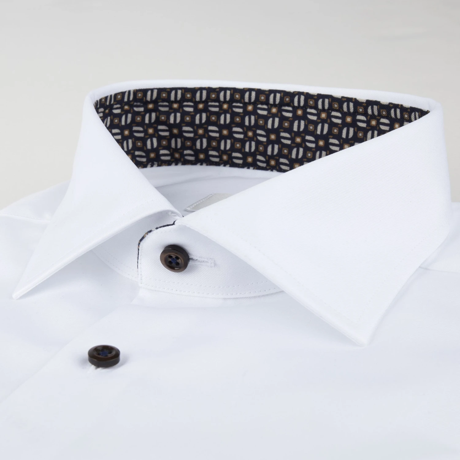 White Fitted Body Shirt With Contrast - Stenströms 4 White Fitted Body Shirt With Contrast - Stenströms - Image 2