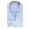 Light Blue Contrast Twill Fitted Body Shirt - Stenströms