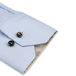 Light Blue Contrast Twill Fitted Body Shirt - Stenströms -ETON Store 6847710615100 5