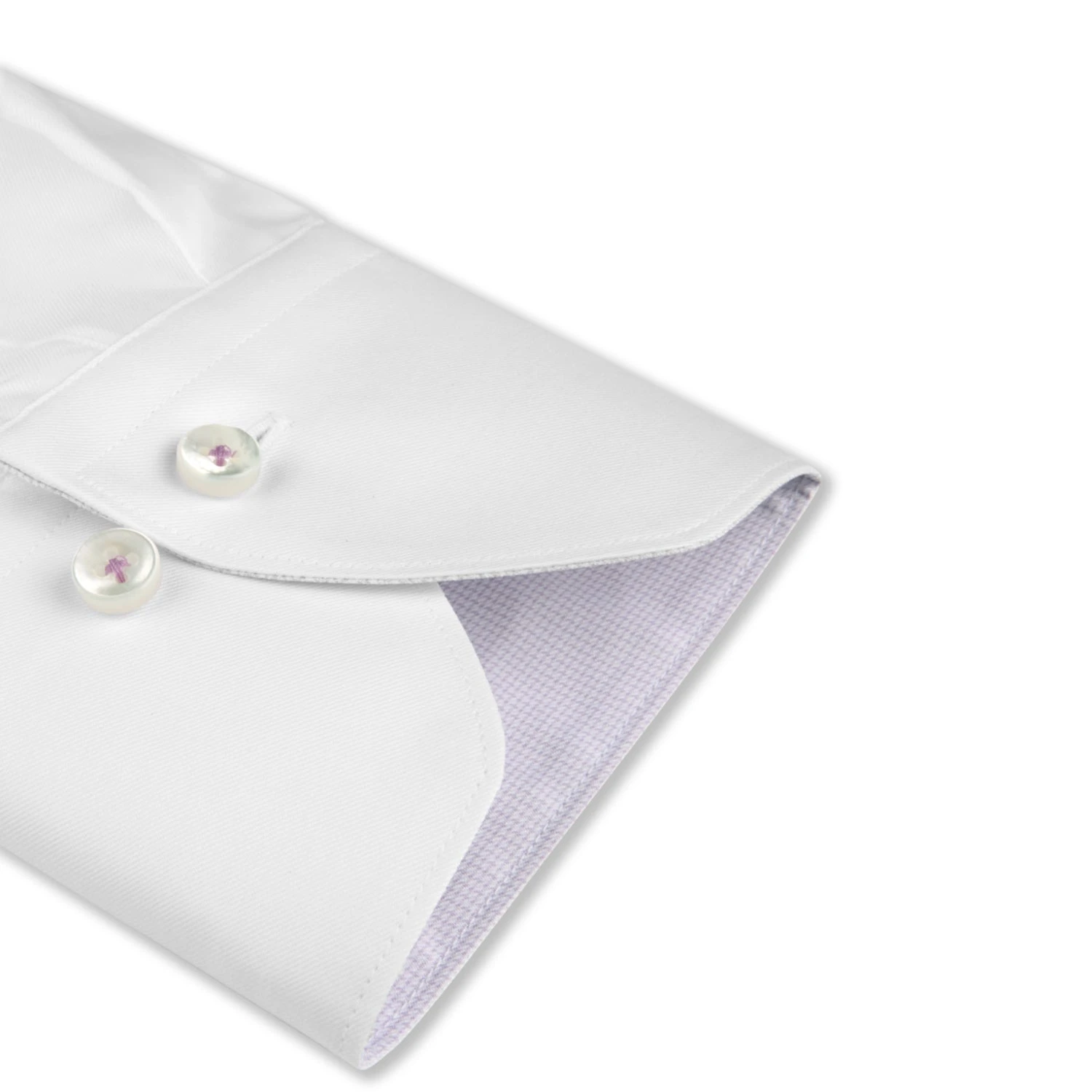 White Contrast Twill Fitted Body Shirt - Stenströms 5 White Contrast Twill Fitted Body Shirt - Stenströms - Image 3