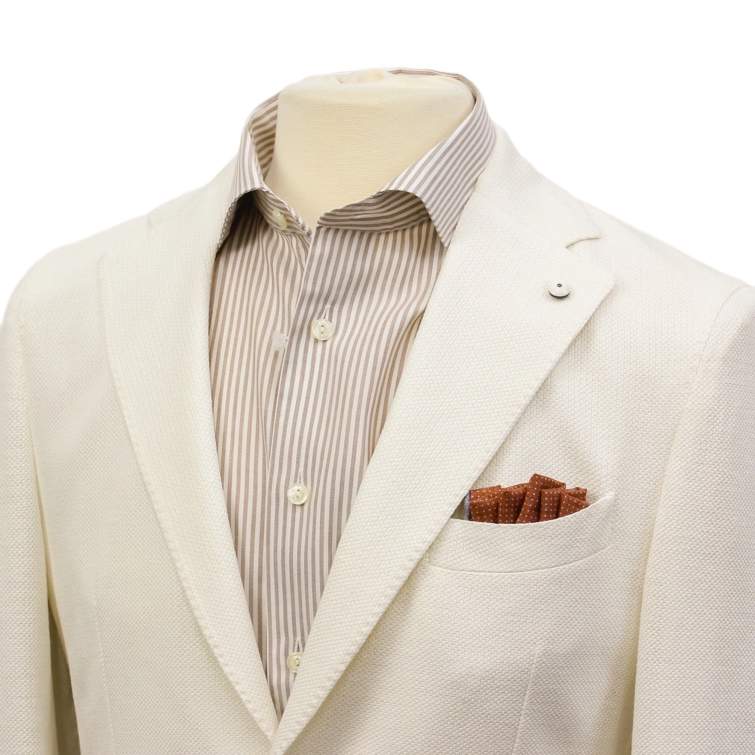 Off-White Linen-Cotton Jersey Tailored Unconstructed Sport Jacket - L.B.M. 1911 5 Off-White Linen-Cotton Jersey Tailored Unconstructed Sport Jacket - L.B.M. 1911 - Image 3