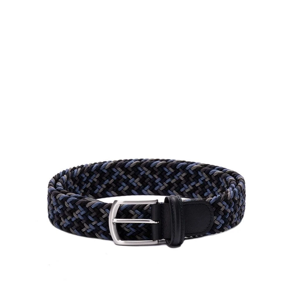 Blue Grey Woven Elastic Belt - Anderson's 3 Blue Grey Woven Elastic Belt - Anderson's