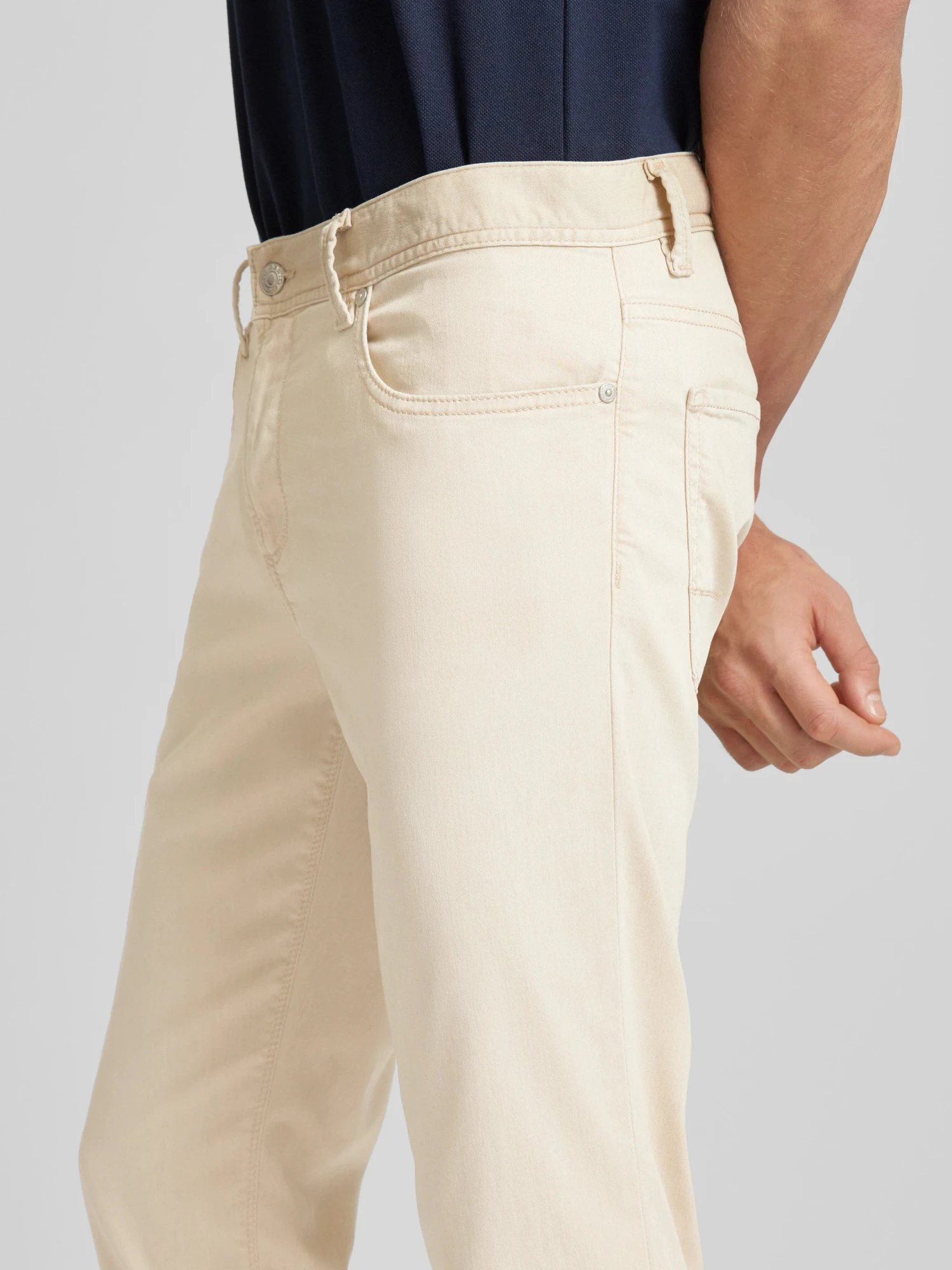 Light Beige Tencel-Cotton Regular Fit (Pipe) Jeans - ALBERTO 9 Light Beige Tencel-Cotton Regular Fit (Pipe) Jeans - ALBERTO - Image 7