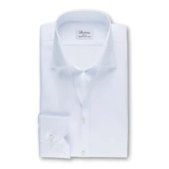 White Slimline Shirt In Superior Twill - Stenströms