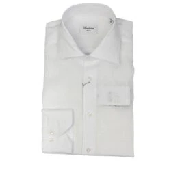 White Linen Slimline Dress Shirt - Stenströms