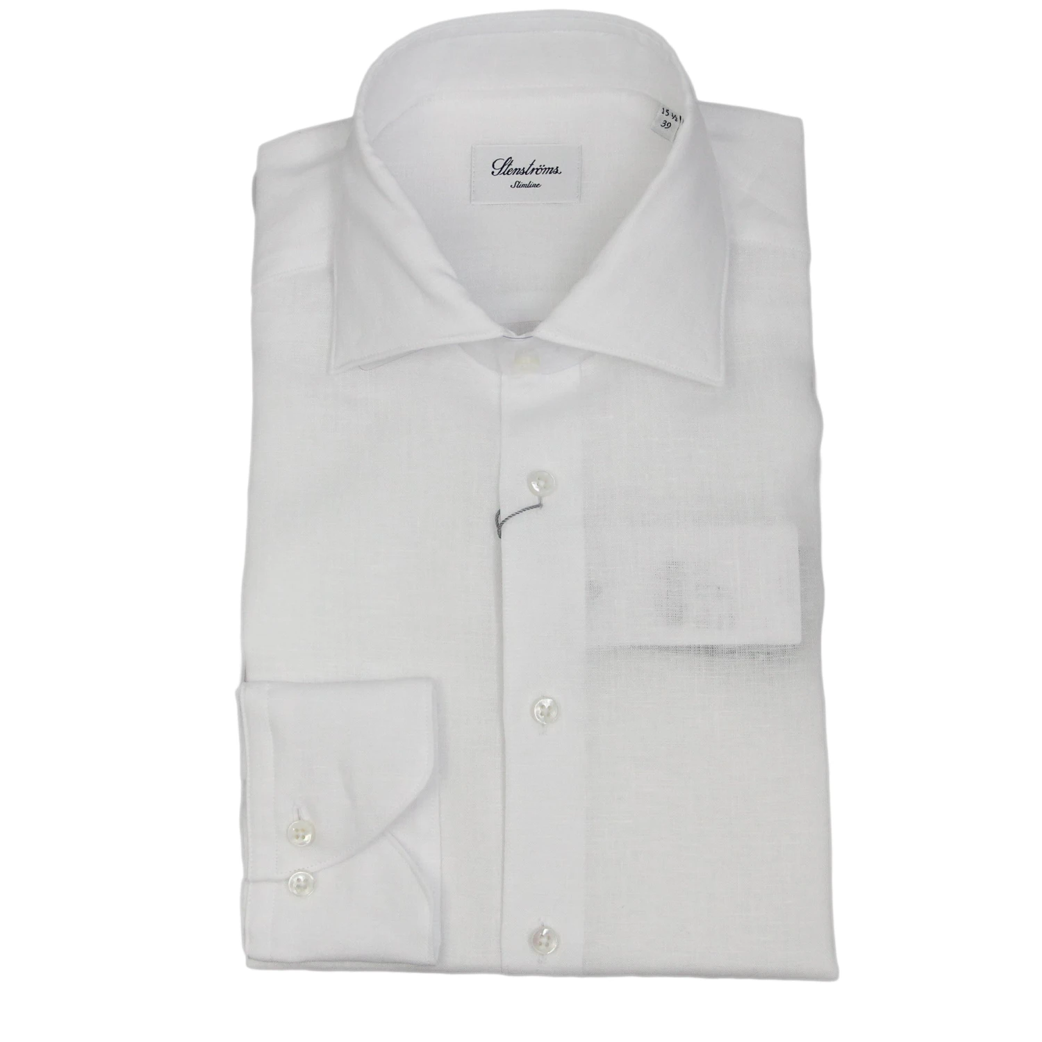 White Linen Slimline Dress Shirt - Stenströms 5 White Linen Slimline Dress Shirt - Stenströms - Image 3