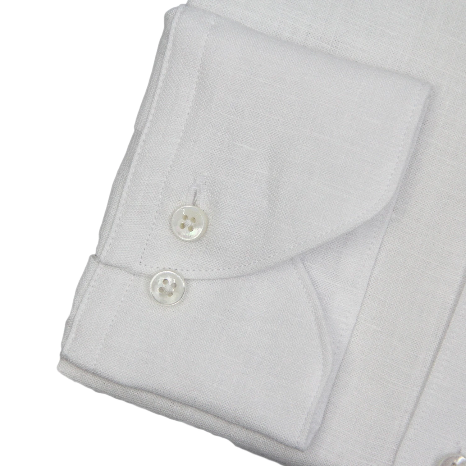 White Linen Slimline Dress Shirt - Stenströms 6 White Linen Slimline Dress Shirt - Stenströms - Image 4
