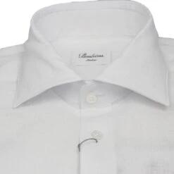 White Linen Slimline Dress Shirt - Stenströms 8 White Linen Slimline Dress Shirt - Stenströms -ETON Store 7027917021000 STENSTROMS 4