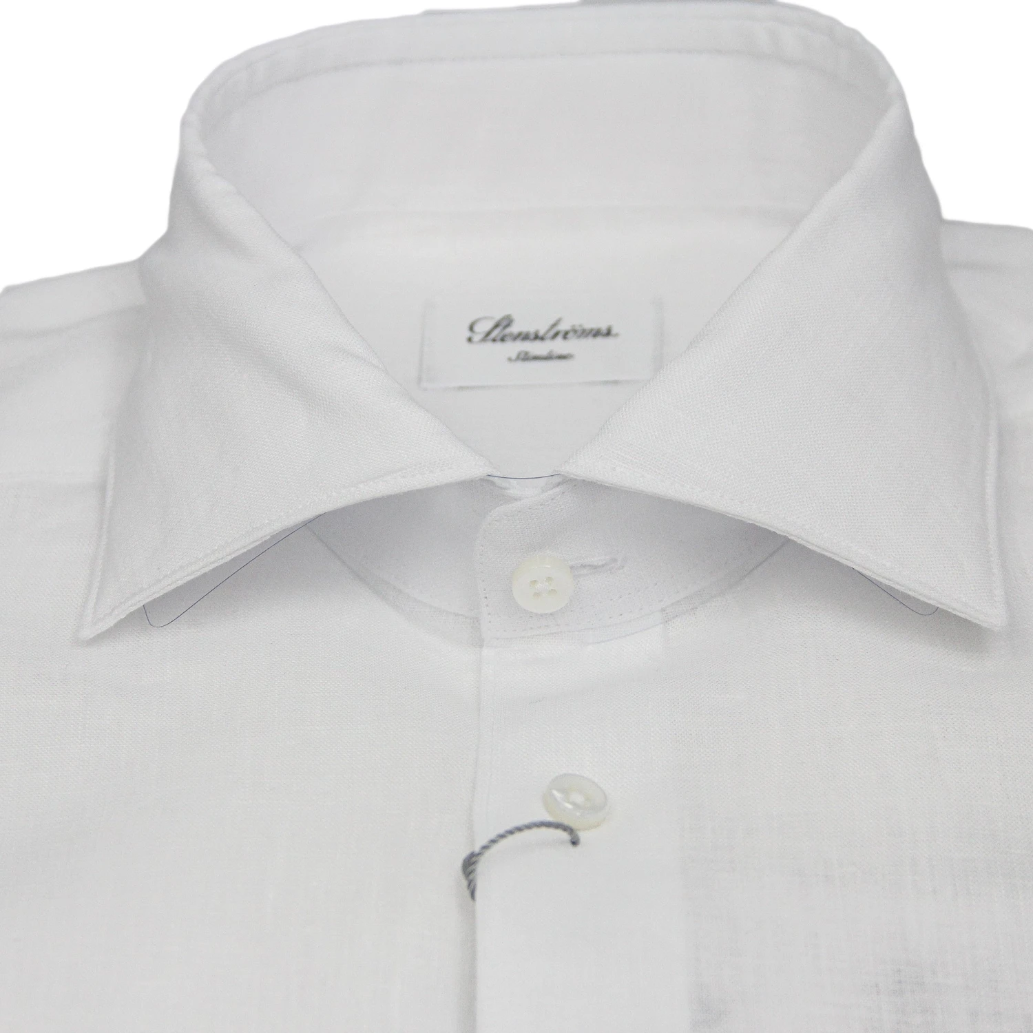 White Linen Slimline Dress Shirt - Stenströms 4 White Linen Slimline Dress Shirt - Stenströms - Image 2