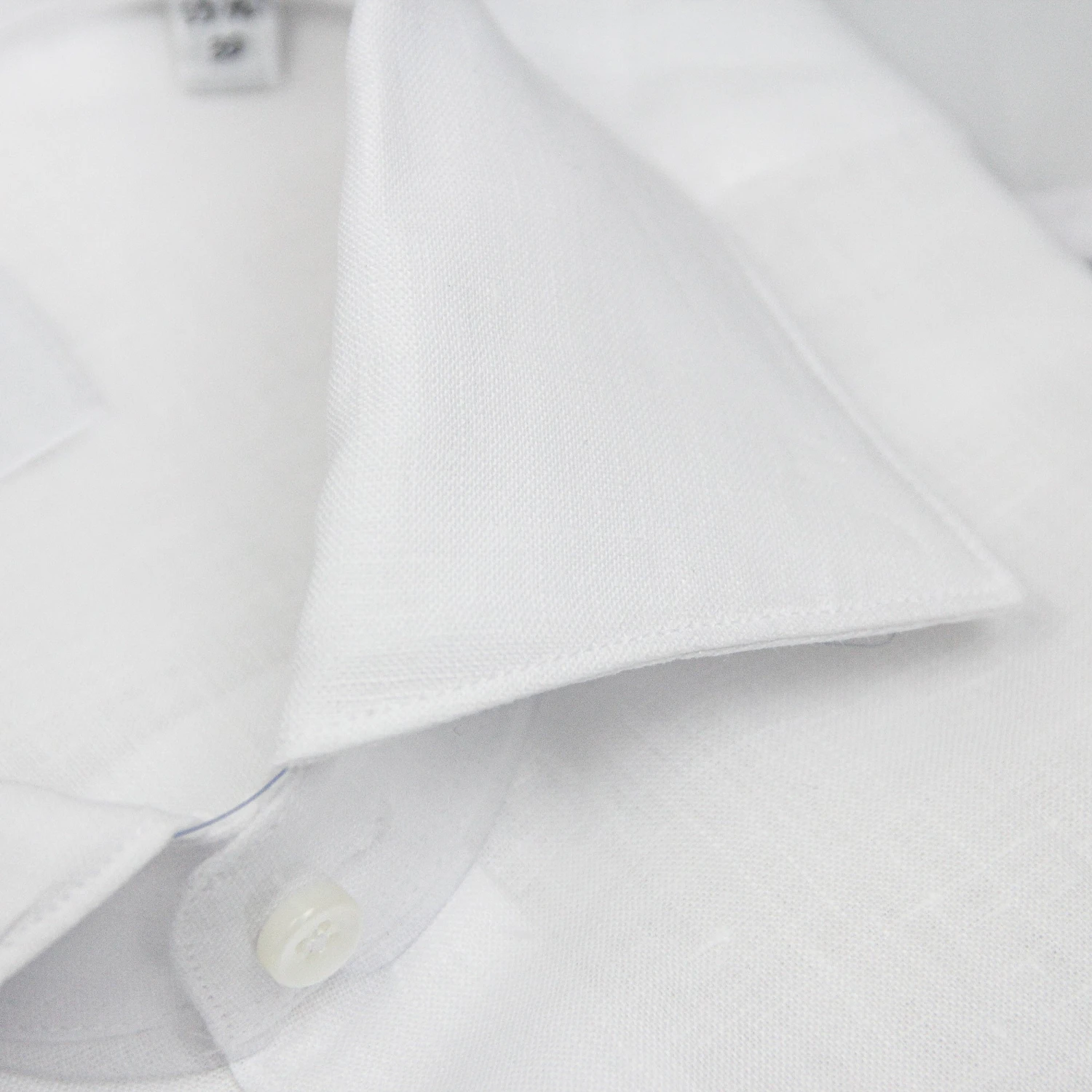 White Linen Slimline Dress Shirt - Stenströms 7 White Linen Slimline Dress Shirt - Stenströms - Image 5