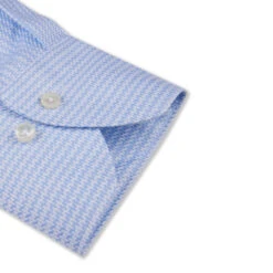 Stenströms Light Blue Patterned Cotton Twill Slimline Shirt 7 Stenströms Light Blue Patterned Cotton Twill Slimline Shirt -ETON Store 7027918800111 5