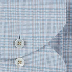 Light Blue & Beige Checked Slimline Twill Shirt - Stenströms 7 Light Blue & Beige Checked Slimline Twill Shirt - Stenströms -ETON Store 7121118475203 5