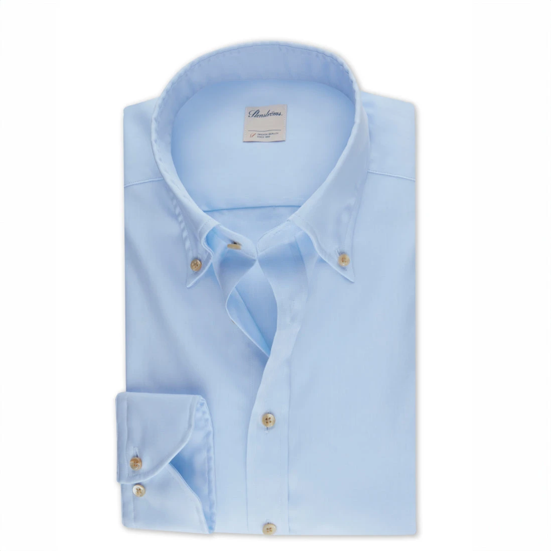 Casual Light Blue Oxford Slimline Shirt - Stenströms 3 Casual Light Blue Oxford Slimline Shirt - Stenströms
